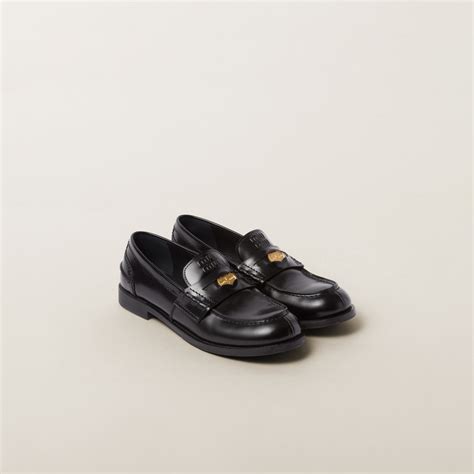 miu miu black loafers|Black Calfskin Penny Loafers .